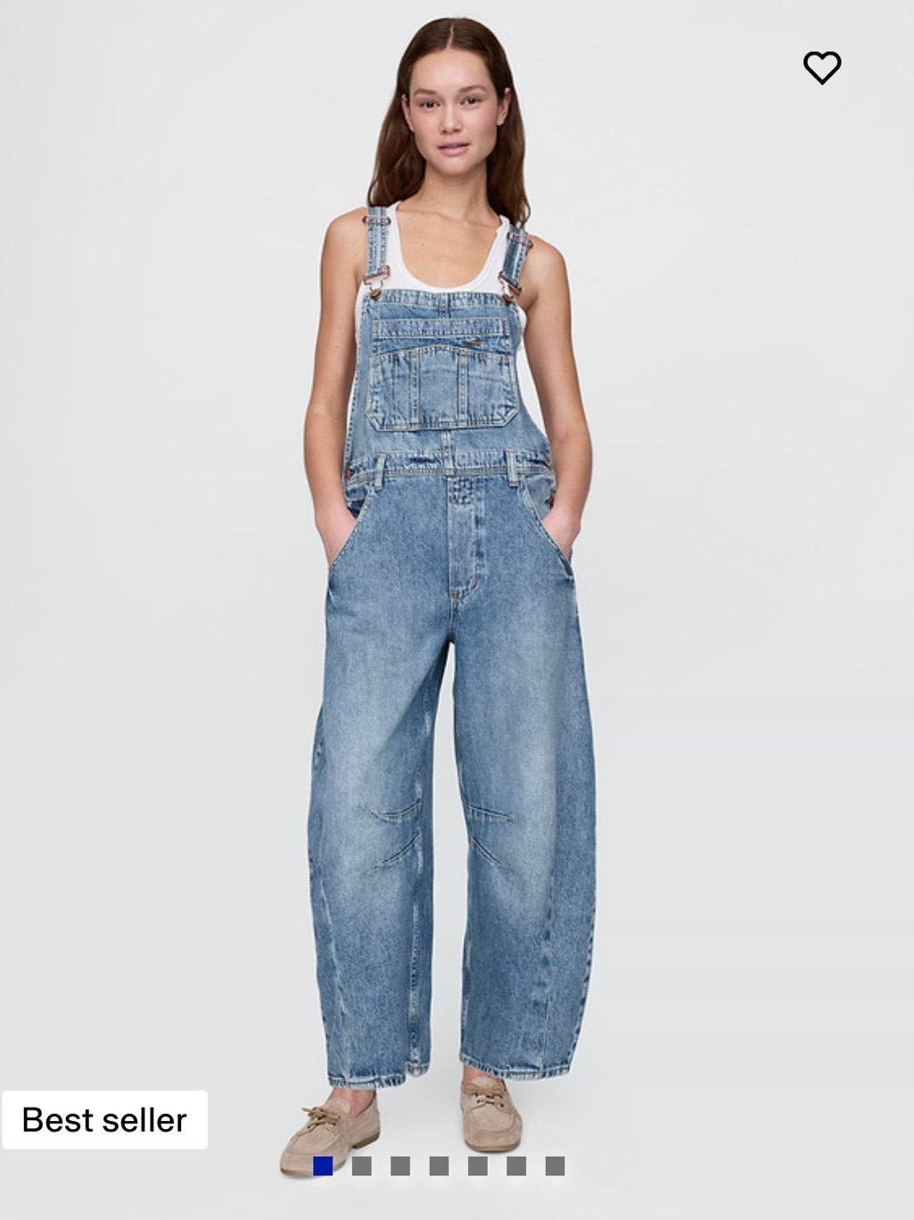 Gap Ultrasoft Denim Horseshoe Overalls